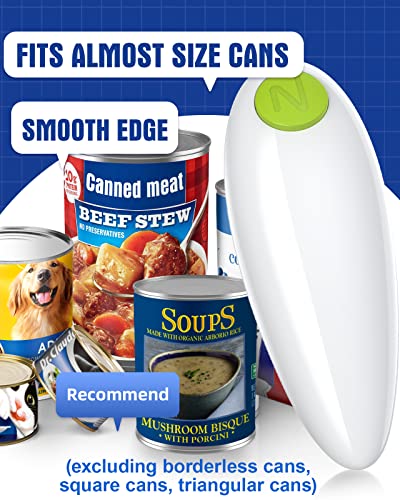  Smooth Edge Electric One-Touch Can Opener, Food-Safe Automatic Can Openers For Kitchen Fits Almost All Can Sizes, Hands Free Battery Can Openers Prime For Seniors With Arthritis