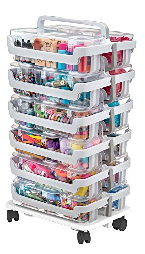  Stack 'N Go Caddy Wheel Base, Craft Organizer, Compatible With Deflecto Desk Supplies Organizer Caddy, White, 16"W X 3 1/4"H X 11"D (29443CR)