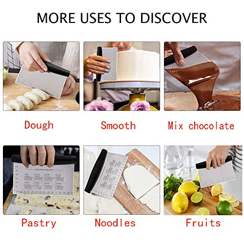  And Kitchen Tool Stainless Steel Metal Griddle Scraper Chopper Cutter For Bread And Pizza Dough Purpose Stainless Steel Scraper & Chopper Dough Scraper, Dough Cutter & Pastry Scraper