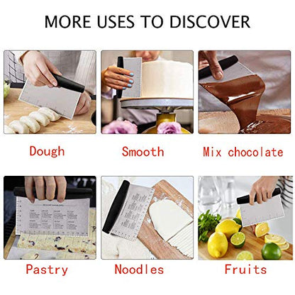  And Kitchen Tool Stainless Steel Metal Griddle Scraper Chopper Cutter For Bread And Pizza Dough Purpose Stainless Steel Scraper & Chopper Dough Scraper, Dough Cutter & Pastry Scraper