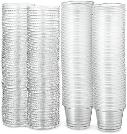  Portion Cup Combo 100 Pack - 1 Oz Cups With Lids, Leak-Proof And Stackable Souffle Cups, Jello Shot Cups, Condiment Cups
