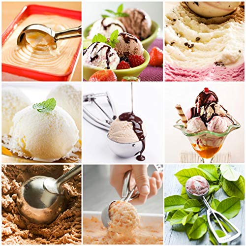  Cookie Scoop Set - Small/1 Tablespoon, Medium/2 Tablespoon, Large/3 Tablespoon - Ice Cream Scoop Set, 18/8 Stainless Steel Dough Scoop Cupcake Scoop Melon Baller