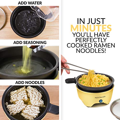  MyMini Personal Electric Skillet & Rapid Noodle Maker, Perfect For Healthy Keto & Low-Carb Diets, Yellow
