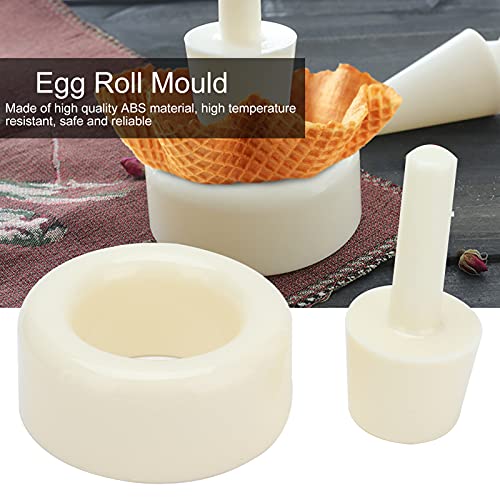  Rispy Waffle Cone Mould Kit, Plastic Cream Mould Cone Roller Egg Roll DIY Crispy Egg Roll Mould For Kitchen,2 X 4.7 Inch