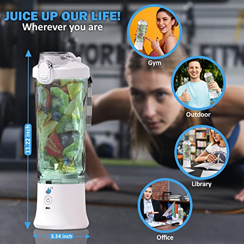  Portable Blender,Best 4Vi Personal Blender, Smoothie Blender For Shakes With USB Rechargeable Blender Bottle 20 Oz