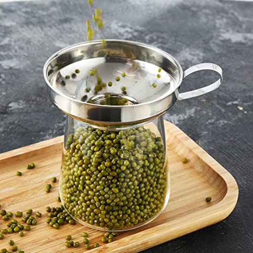 Delove Canning Funnel With Strainer For Wide And Regular Mason Jars - Wide-Mouth Funnels For Kitchen Use - Canning Supplies Kit - Stainless Steel - 3 Pack (Small And Large), (wide Funnel Set)