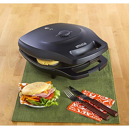  MUSA USA, Matte Black GAU-80346 6 Slot Electric Nonstick Arepa Maker (1200 W)