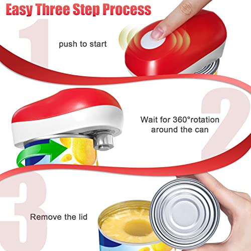  Electric Can Opener, No Sharp Edge Can Opener, Open Your Cans With A Simple Push Of Button, Food-Safe And Battery Operated Can Opener, Kitchen Gifts For Arthritis And Seniors