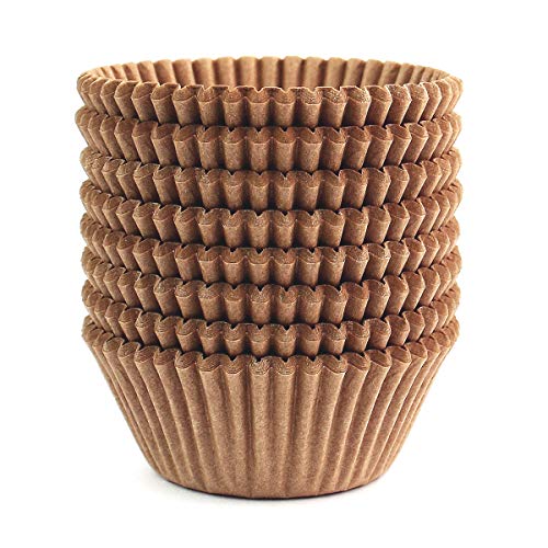  Standard Size Baking Cups Food-Grade Greaseproof Paper Cupcake Liners 200 Pcs (Natural)