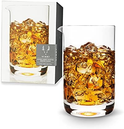 Cocktail Mixing Glass 23 Oz. Crystal Pitcher Pedestal Design Bartending Glasses - Barware Essentials