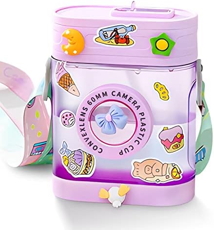  Cute Water Bottles With Straws, Sports Mobile Phone Travel Cup, Portable Large-Capacity Water Juice Drinking Cups With Random Stickers, Suitable For Outdoor Camping