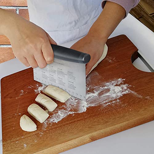  ® Bench Scraper & Chopper,Stainless Steel Blade Knife,Pastry Cutter For Pasta Dough Bread Cake Baking,Multi-purpose Kitchen Tool With Scale Ruler - Set Of 2 Pack