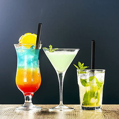  400 Pcs Black Boba Straws Jumbo Smoothie Straws,Individually Wrapped Disposable Plastic Large Wide-mouthed Milkshake Drinking Straws(0.43" Wide X 9.45" Long)