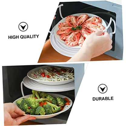  SOLUSTRE Microwave Steam Rack Foldable Storage Shelves Wire Cooling Rack Collapsible Dish Pan Barbeque Rack Round Baking Rack Pressure Cooker Steam Rack Microwave Heating Dish Rack Pp 4pcs