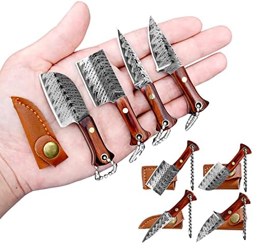  Tiny Knife Chef Keychain With Sheath For Package Opener Box Cutter Letter Opener-8pcs