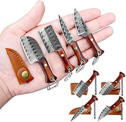  Tiny Knife Chef Keychain With Sheath For Package Opener Box Cutter Letter Opener-8pcs