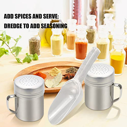  CZWESTC Popcorn Supplies Bundle- Popcorn Plastic Scoop With Popcorn Salt Shaker For Popcorn Bars, Movie Nights, Concessions