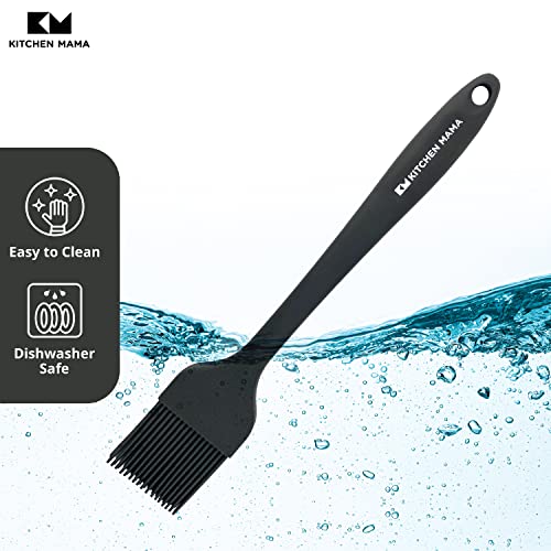  Silicone Basting Pastry Brush: Set Of 2 Heat Resistant Basting Brushes For Baking, Grilling, Cooking And Spreading Oil, Butter, BBQ Sauce, Or Marinade. Dishwasher Safe(Metal Grey)