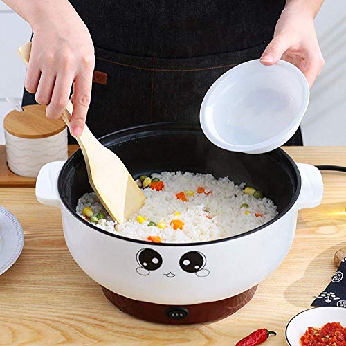  4-in-1 Multifunction Electric Skillet With Lid Nonstick Stainless Steel Small Electric Stockpot Hot Pot Skillet Noodles Rice Cooker Steamed Egg Soup Porridge Fried Cooking 110V (2.8L, Electric Skillet)