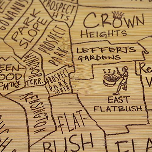  Rooklyn City Life Bamboo Serving And Cutting Board, 13-1/2" X 11-3/4"