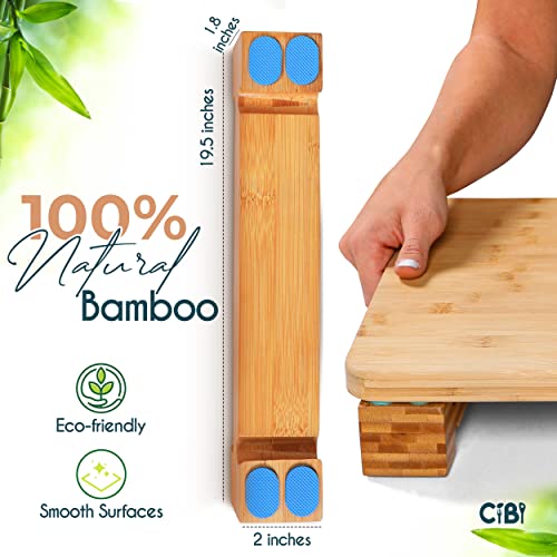  Kitchens Bamboo Cutting Board Legs - 2Pcs Wood Cutting Board Feet With Silicone Non Slip Pads, 4.5cm X 5cm X 50cm Wood Riser Elevates The Cutting Board