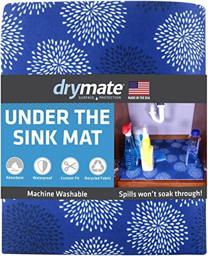  Under Sink Mat, Waterproof Cabinet Protection Mats For Kitchen & Bathroom, Absorbent Shelf Liners, Slip-Resistant, Non-Adhesive, Machine Washable, Durable (USA Made)(24”x29”)(Charcoal)