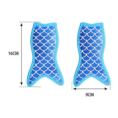  Anti-Freezing Mermaid Ice Pop Holders Popsicle Holder Bags Ice Pop Sleeves Freezer Pop Holders Bags, Neoprene Fabric 15 Pack