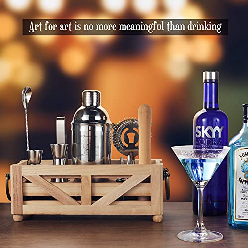  Bartender Kit, Gifts For Men, Fathers Day Cocktail Shaker Set (12.2L X 5W X 4.5H)