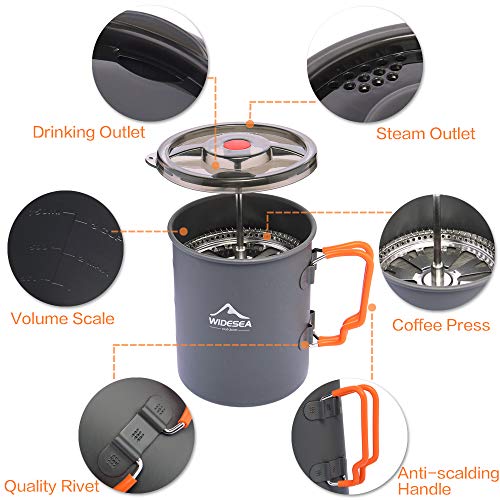  Camping Coffee Pot 750ML With French Press Coffee Maker