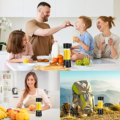  Portable Blender,Travel Blender,Mini Blender,Personal Mixer Fruit Rechargeable With USB,380ml,Fruit Juice For Great Mixing(Black)