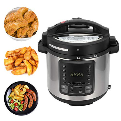  Electric Pressure Cooker, 6L Capacity Multifunction Slow Cooker, Adjustable Temperature 125‑400℉, For Kitchen Utensils