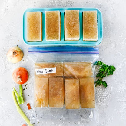  1-Cup Extra-Large Silicone Freezing Tray With Lid - Freeze Food Soup Broth Sauce In Perfect 1-Cup Portions, 2-Pack, Aqua Color