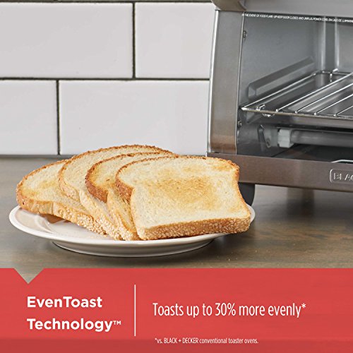 Black & Decker EM036AB14 Digital Microwave Oven With Turntable Push-Button Door, Child Safety Lock, Stainless Steel, 1.4 Cu.ft & 4-Slice Toaster Oven With Natural Convection, Stainless Steel, TO1760SS