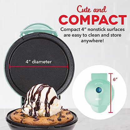 Dash Mini Maker Waffle Maker + Griddle, 2-Pack Griddle + Waffle Iron - Aqua