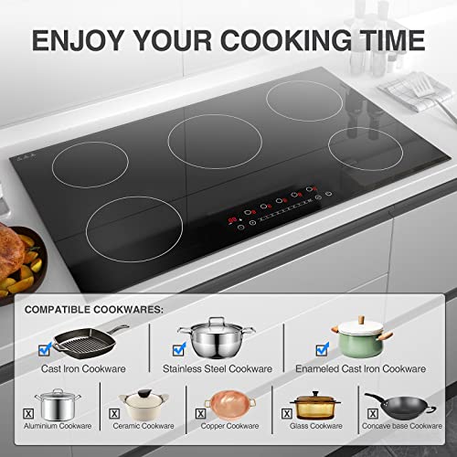  VBGK Induction Cooktop, Electric Stove Burner,Built-in And Countertop Electric Stove Top, LED Touch Screen,9 Heating Level, Timer & Kid Safety Lock, Touch Control