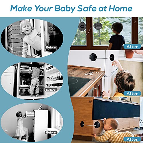  Goaika-Fridge Lock, Refrigerator Lock With 3 Digit Password, Child Safety Proof Lock With Strong Adhesive, For Cabinets, Closets, Drawers, Window, Pantry, And More, Easy Install And Use. (Black)