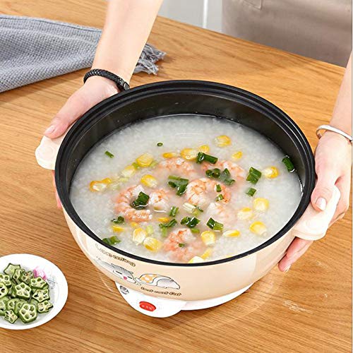  Electric Hot Pot, Nonstick Electric Skillet With Lid, 4 In 1 Multifunction Electric Cooker Skillet, With Anti Scalding Handle, For Cooking Egg, Fried Rice, Ramen, Soup,Pink,22cm