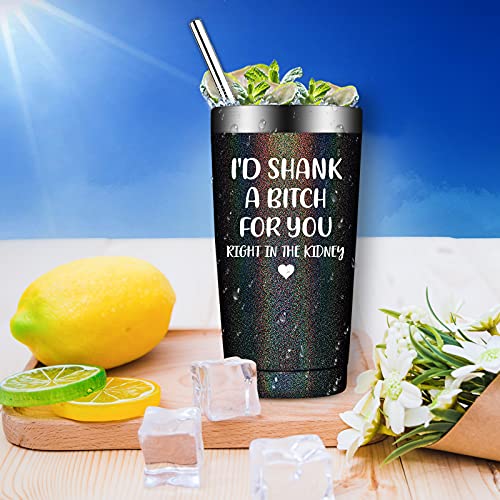  Best Friend Gift For Women - Funny Friendship Birthday Gifts For Friends Female, Bestie, BFF - Sister Gifts From Sister - 20oz Vacuum Insulated Wine Tumbler With Keychain