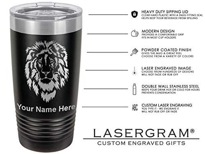  20oz Vacuum Insulated Tumbler Mug, Horse Head 1, Personalized Engraving Included (Black)