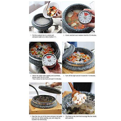  Gopdol Natural Giblet Pot Dolsot Pot With Stone Lid For Nutrition Rice Steamer (Large 7 X 3.5 Inch)