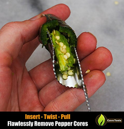  Jalapeno Pepper Corer And Deseeder To Peel Or Slice Off Bell, Banana, Or Chili Pepper Tops/Stems For Roasting Poppers On Grill, Smoker, Or Oven - Kitchen And BBQ Accessories