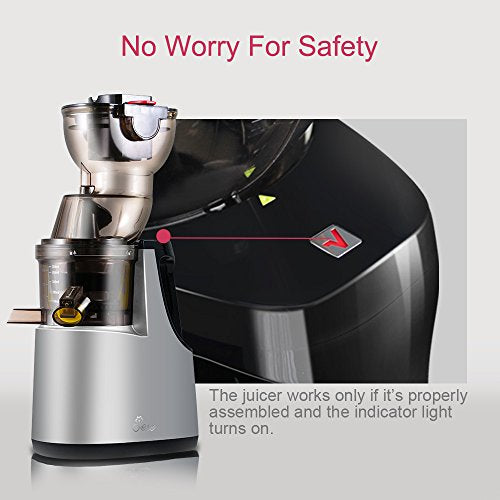  Slow Masticating Juicer, Jese 37RPMs Cold Press Juice Extractor 3.4" Wide Chute Countertop Juicer