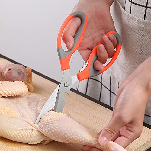  Kitchen Shears Ultra Sharp Stainless Steel Multifunctional Stainless Steel Kitchen Detachable Shears Heavy Duty Meat Scissors Fish Herbs Stainless Steel Kitchen (As Shown, One Size)