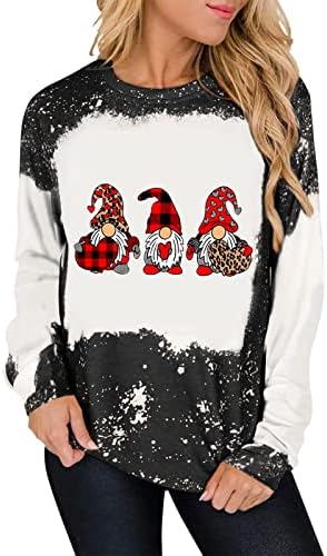  Sweatshirts For Women Loose Fit Cute Plus Size Christmas Print Long Sleeve Fashion Sweatshirts Pullover Top Streetwear