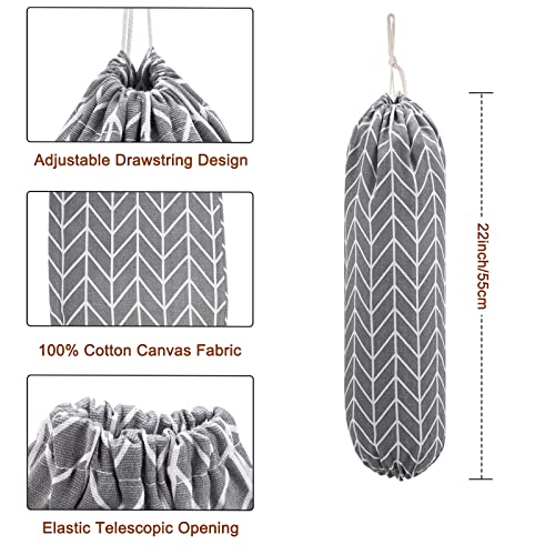  1Pcs Plastic Bag Holder Large Grocery Bags Holders Wall Mount Garbage Plastic Bag Organizer Shopping Bag Storage Dispenser Trash Bag Holder ​for Home Kitchen Travelling Drawstring Washable 22x9 Inch