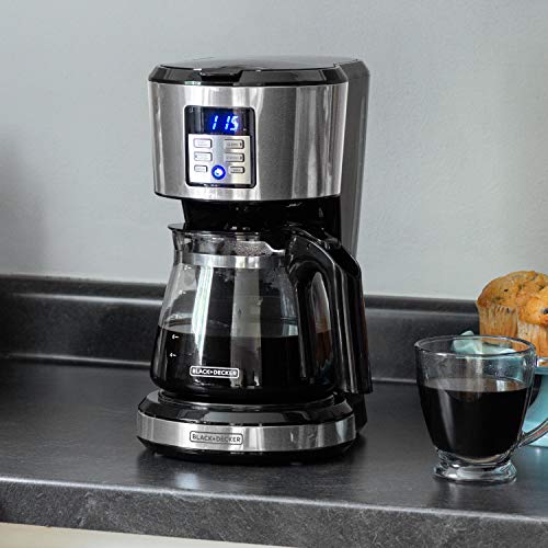 Black & Decker 12-Cup Programmable Coffee Maker, Stainless