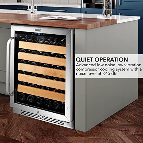  BWR-541STS 24" Built-in 54 Bottle Wine Refrigerator Cooler, Stainless Steel, One Size, Silver