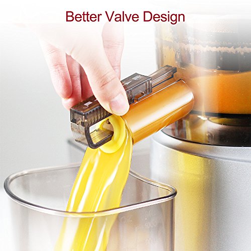  Slow Masticating Juicer, Jese 37RPMs Cold Press Juice Extractor 3.4" Wide Chute Countertop Juicer