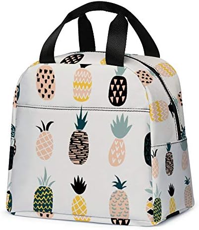  Lunch Bag, Cute Kids Reusable Cooler Lunch Tote Bag Insulated Leakproof Lunch Box Container With Front Pocket For Girls Boys School Work Picnic (Teal Cat)