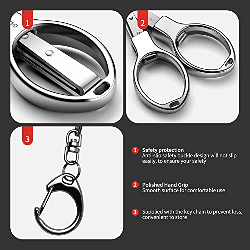  Folding Scissors, 2 PCS Secure Portable Keychain Travel Scissors, Stainless Steel Retractable Knife, Secure Portable Travel Travel Scissors For Home, Office, Fishing